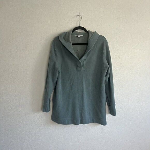 Athleta Women’s Hooded Coaster Luxe Tencel Waffle Knit Pullover Top Size Small - Picture 2 of 12